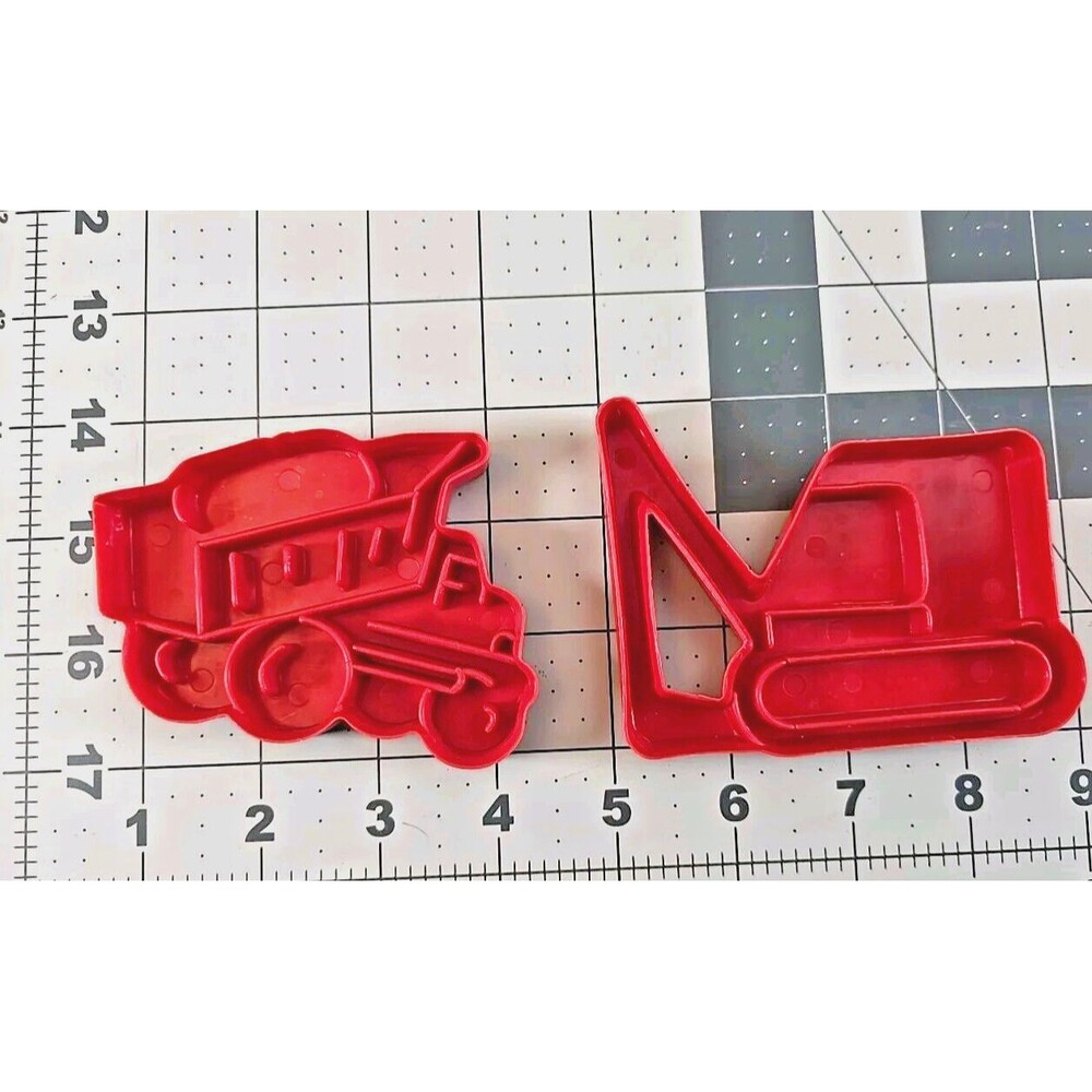 1987 LK MFG 2 Construction Cookie Cutters  Dump Truck Tractor 8825 Plastic